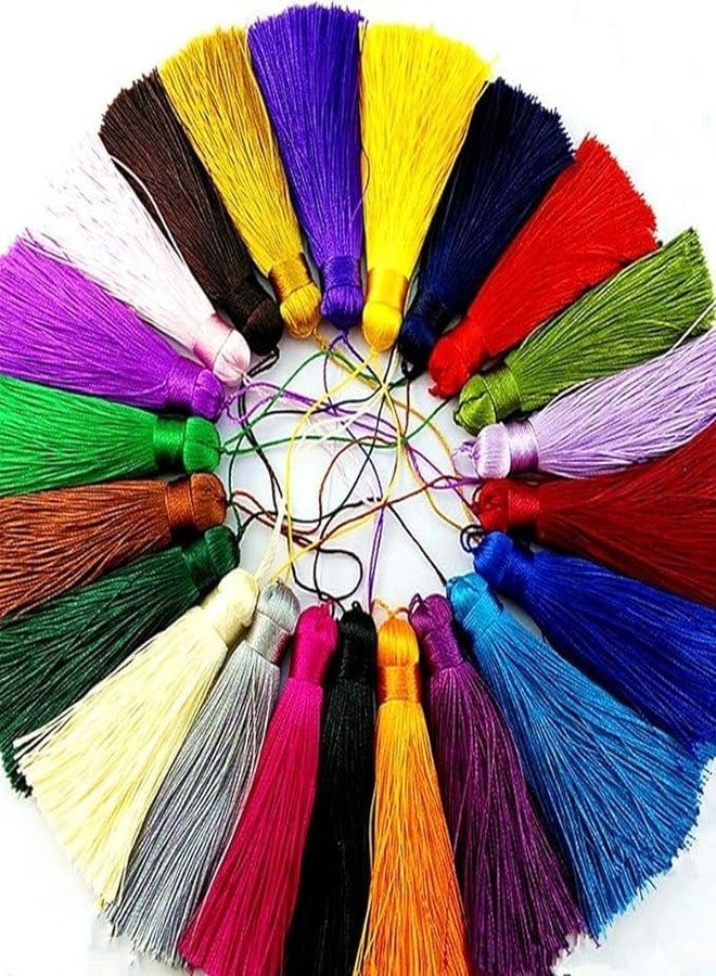 INNPOLE 5 Inch Mini Tassels with Cord Loop for Craft Making,Tassels for Craft with Loops for Jewelry Making, Souvenir (Multi Color). (25)